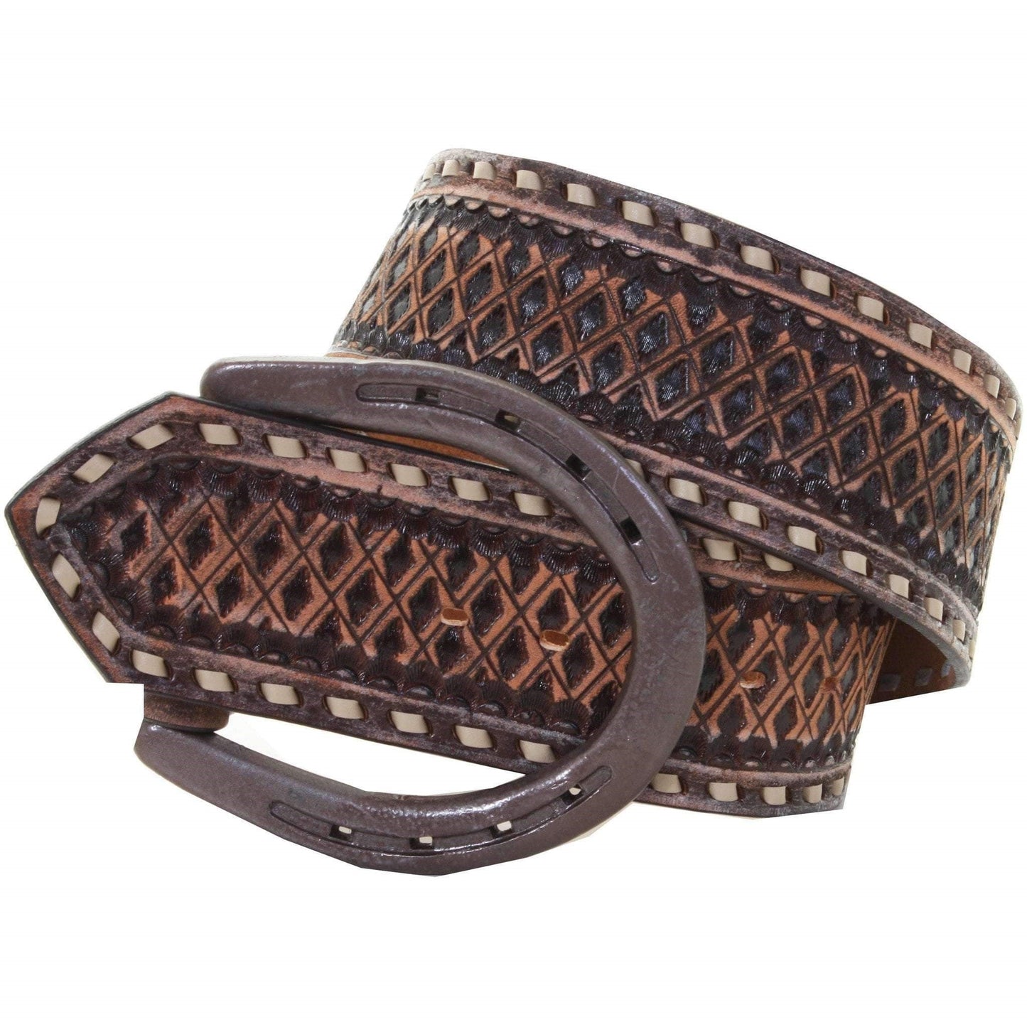 Brown Vintage Tooled Belt