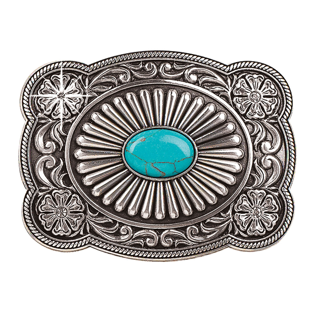 Turquoise Stone Fanned Buckle