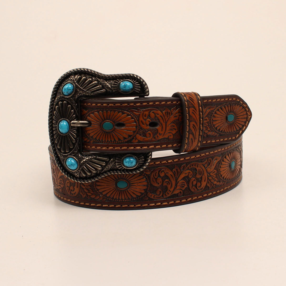 Nocona Floral Tooled Belt