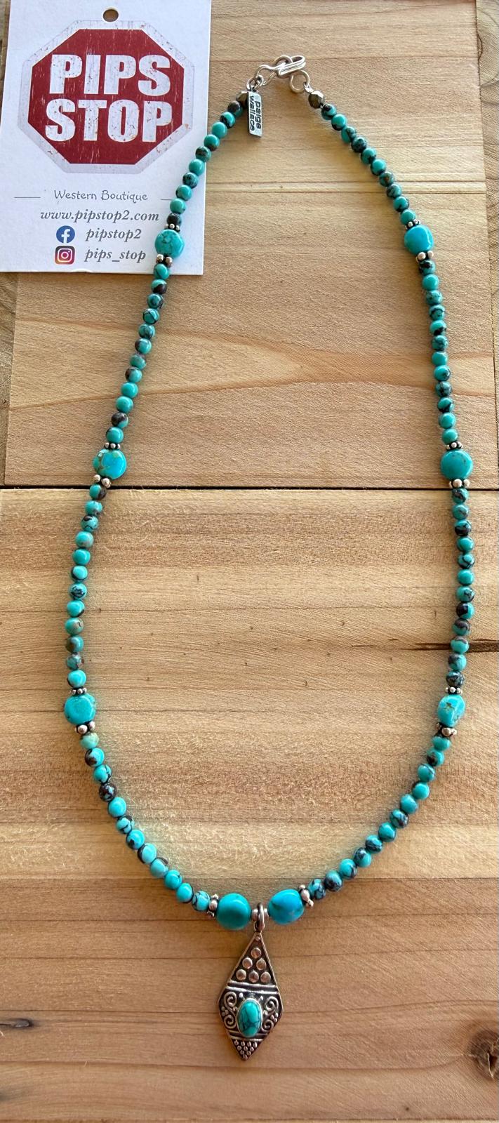 Paige Wallace Turquoise Pendant Necklace