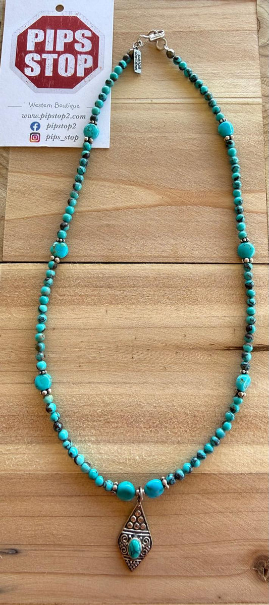Paige Wallace Turquoise Pendant Necklace