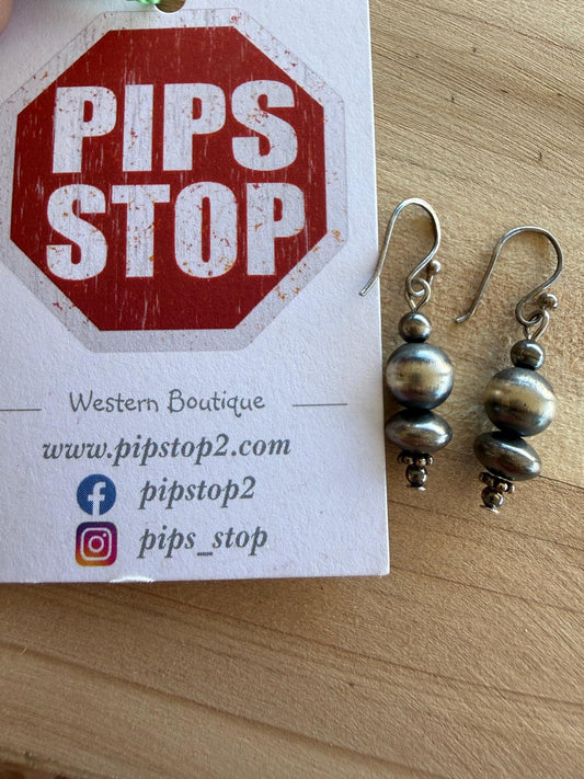 Paige Wallace Silver Pearl Drop Earrings