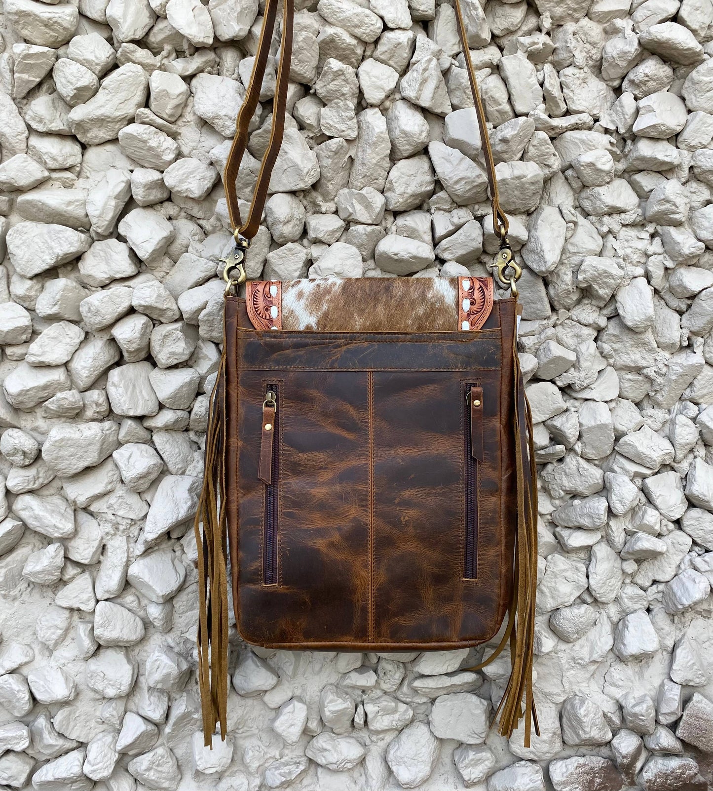 Cowhide Leather Fringe Purse