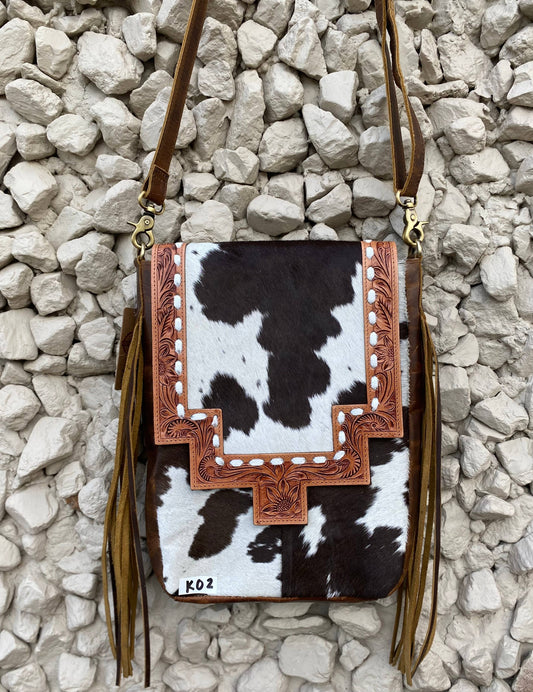 Cowhide Leather Fringe Purse
