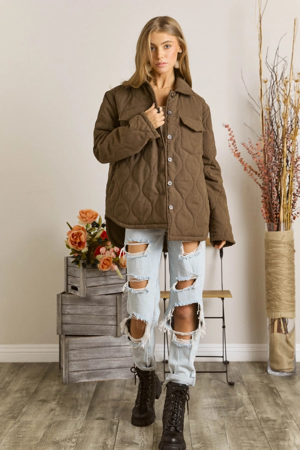 Button Down Quilted Jacket