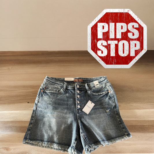 JB HW Button Fly HI-Lo cut hem shorts