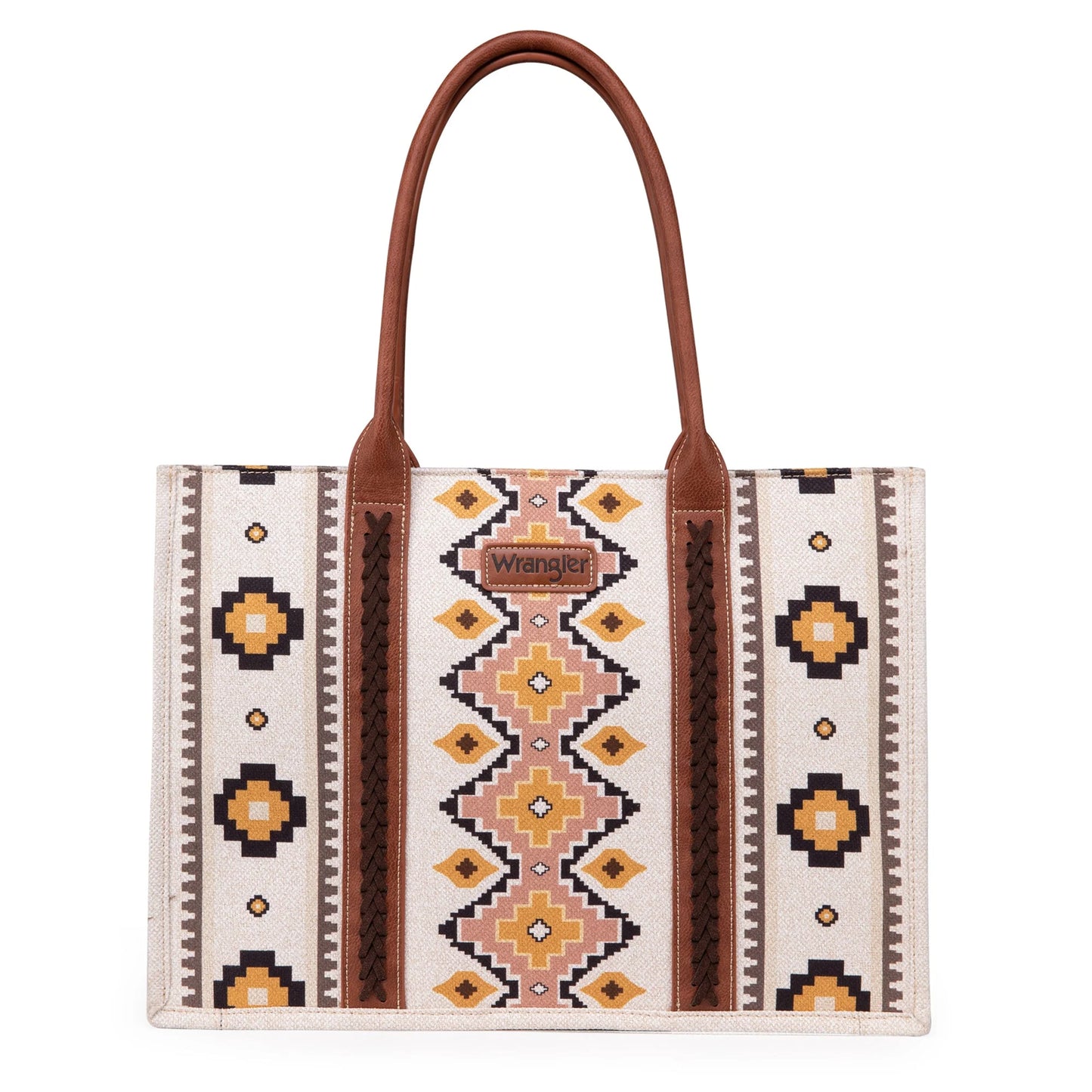 Wrangler Southwestern Pattern Wide Tote Coffee