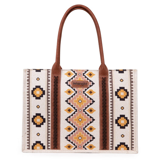 Wrangler Southwestern Pattern Wide Tote Coffee