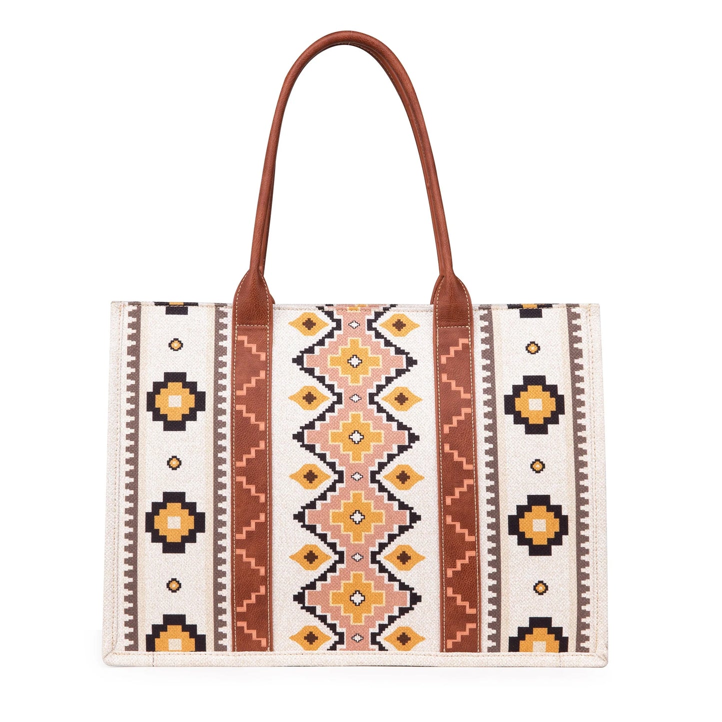 Wrangler Southwestern Pattern Wide Tote Coffee