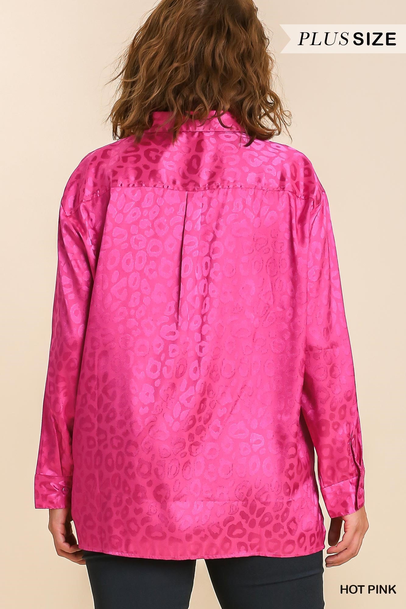 Animal Jacquard Print Button Up Long Sleeve