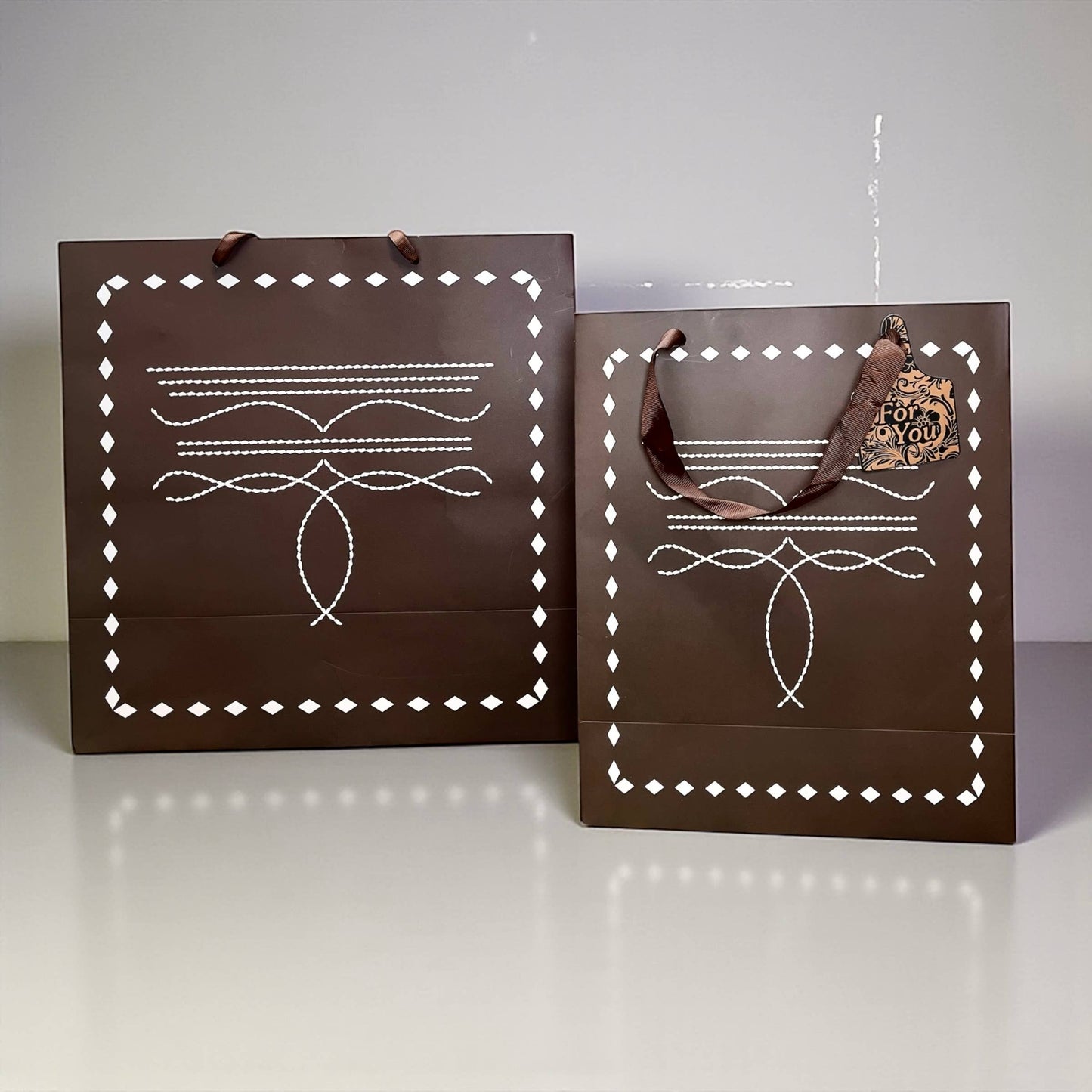 Brown BootStitch gift bag 