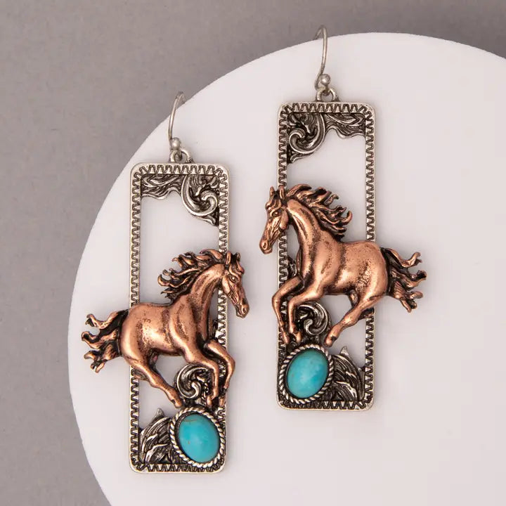 Western Wild Horse Earrings